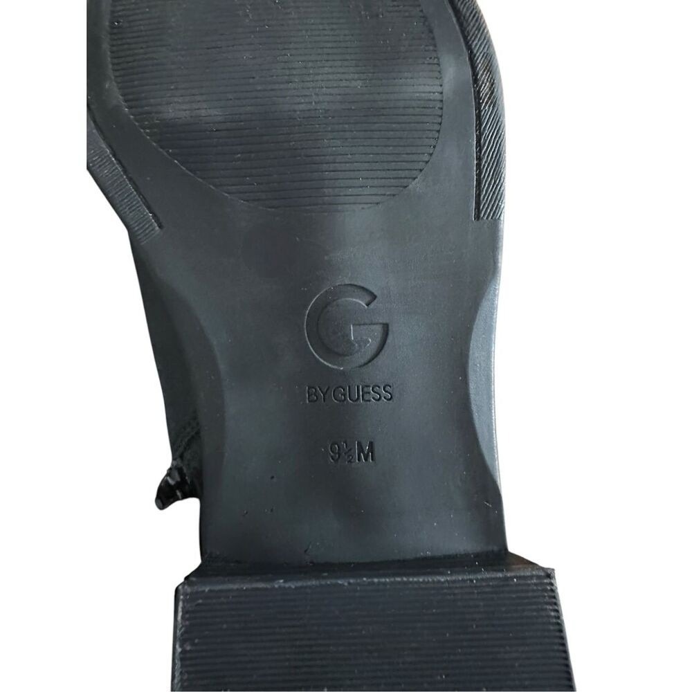 G by GUESS Harlin Moto Ankle Boots Women 9.5 Black Gold Buckle Straps - Picture 7 of 10